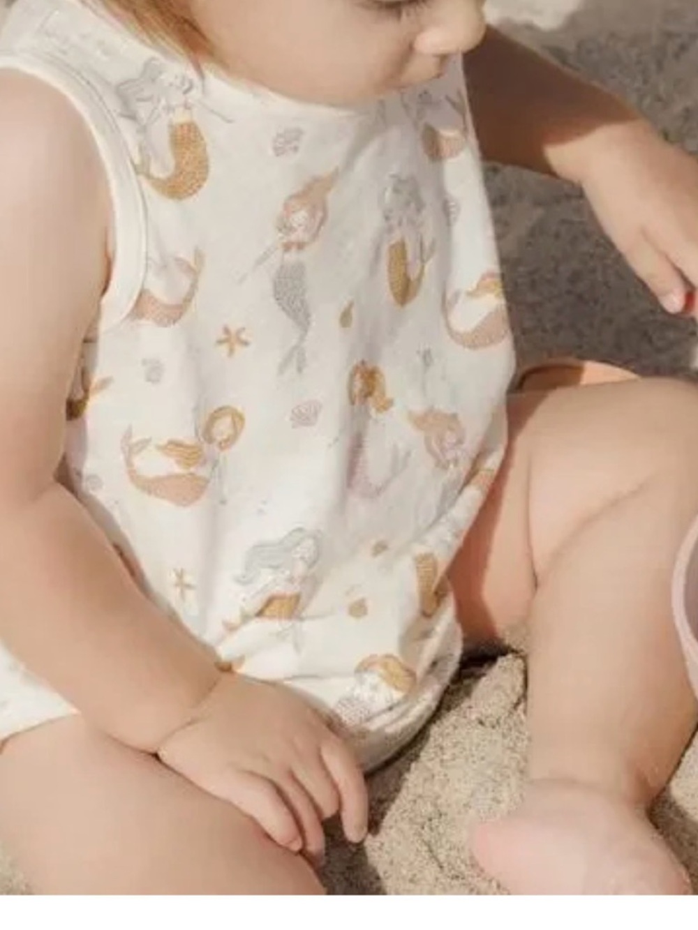 Rylee + Cru Cream Mermaid Print toddlers One-Piece 12 to 18 months